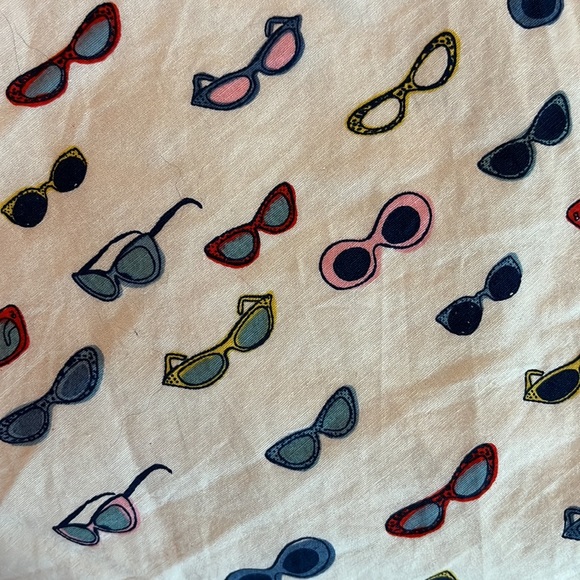 BODEN Size 12 R Wrap-Dress VNeck ShortSleeve Cotton Sunglasses Print Kitsch - Picture 11 of 16